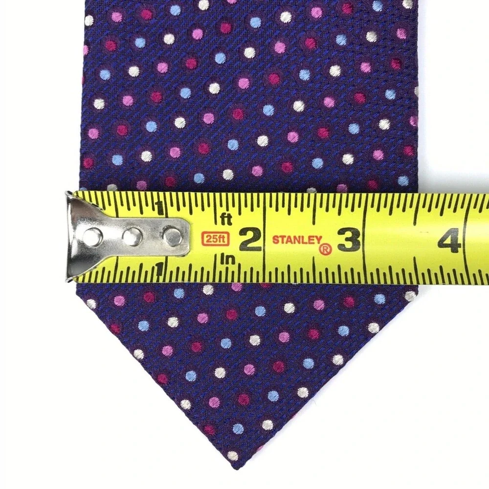 Volare Collection Silk Hand Stitched Italy Polka Dot Luxury Purple Necktie $145